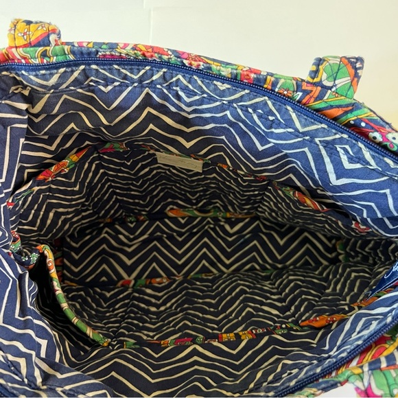 Vera Bradley Venetian Paisley Purse Bag Tote Navy Blue Orange Wristlet Wallet - Picture 4 of 15